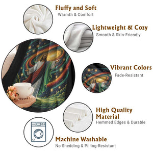 Black Jesus Juneteenth Throw Blanket African American Christian Pride