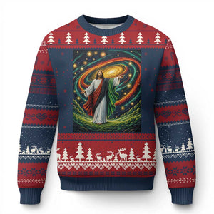 Black Jesus Juneteenth Ugly Christmas Sweater African American Christian Pride TS12 Navy Red Print Your Wear