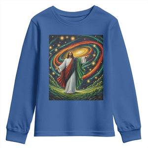 Black Jesus Juneteenth Youth Sweatshirt African American Christian Pride TS12 Royal Blue Print Your Wear