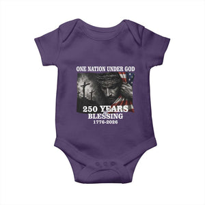 One Nation Under God 250th Anniversary Baby Onesie American Patriotic Faith TS12 Purple Print Your Wear