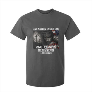 One Nation Under God 250th Anniversary T Shirt For Kid American Patriotic Faith TS12 Dark Heather Print Your Wear