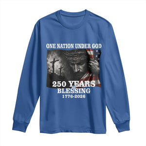 One Nation Under God 250th Anniversary Long Sleeve Shirt American Patriotic Faith TS12 Royal Blue Print Your Wear