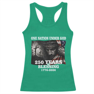One Nation Under God 250th Anniversary Racerback Tank Top American Patriotic Faith TS12 Irish Green Print Your Wear