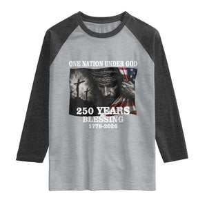 One Nation Under God 250th Anniversary Raglan Shirt American Patriotic Faith