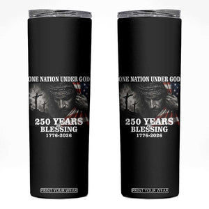 One Nation Under God 250th Anniversary Skinny Tumbler American Patriotic Faith TS12 Black Print Your Wear