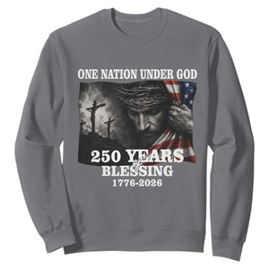 One Nation Under God 250th Anniversary Sweatshirt American Patriotic Faith TS12 Charcoal Print Your Wear