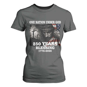 One Nation Under God 250th Anniversary T Shirt For Women American Patriotic Faith