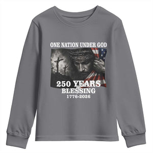 One Nation Under God 250th Anniversary Youth Sweatshirt American Patriotic Faith
