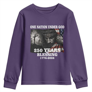 One Nation Under God 250th Anniversary Youth Sweatshirt American Patriotic Faith