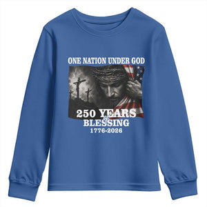 One Nation Under God 250th Anniversary Youth Sweatshirt American Patriotic Faith