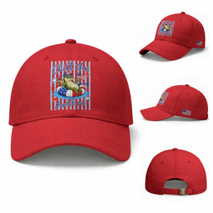 Funny Patriotic Alligator Baseball Cap Chill The Fourth Out