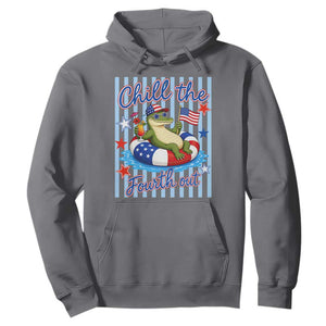 Funny Patriotic Alligator Hoodie Chill The Fourth Out TS12 Charcoal Print Your Wear