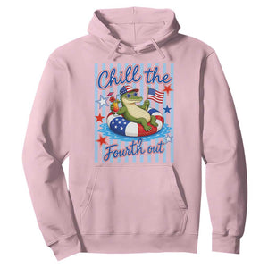 Funny Patriotic Alligator Hoodie Chill The Fourth Out TS12 Light Pink Print Your Wear