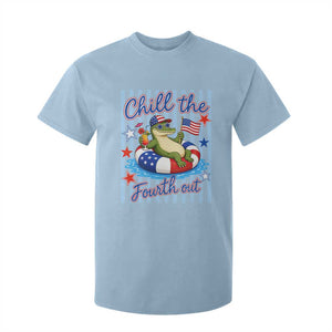 Funny Patriotic Alligator T Shirt For Kid Chill The Fourth Out TS12 Light Blue Print Your Wear