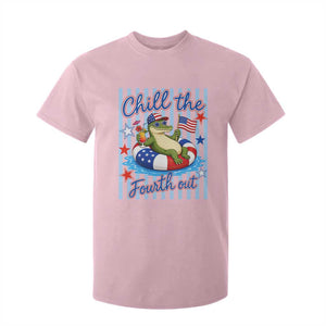 Funny Patriotic Alligator T Shirt For Kid Chill The Fourth Out TS12 Light Pink Print Your Wear