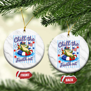Funny Patriotic Alligator Ceramic Ornament Chill The Fourth Out