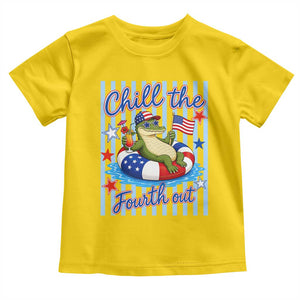 Funny Patriotic Alligator Toddler T Shirt Chill The Fourth Out TS12 Daisy Print Your Wear