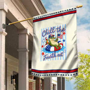 Funny Alligator Patriotic Garden Flag Chill The Fourth Out TS12 Modern Beige Red Print Your Wear