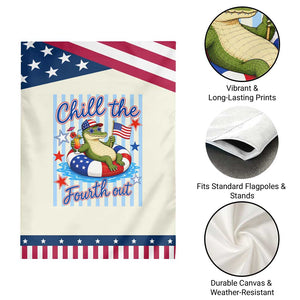 Funny Alligator Patriotic Garden Flag Chill The Fourth Out TS12 Print Your Wear