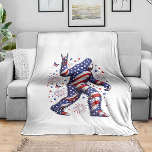 Funny Patriotic Bigfoot Throw Blanket 4th Of July Freedom TS12 Print Your Wear