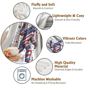 Funny Patriotic Bigfoot Throw Blanket 4th Of July Freedom TS12 Print Your Wear