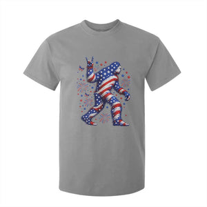 Funny Patriotic Bigfoot T Shirt For Kid 4th Of July Freedom TS12 Sport Gray Print Your Wear