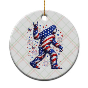 Funny Patriotic Bigfoot Ceramic Ornament 4th Of July Freedom