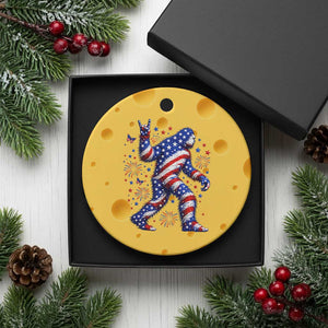 Funny Patriotic Bigfoot Ceramic Ornament 4th Of July Freedom