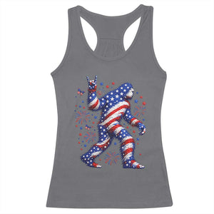 Funny Patriotic Bigfoot Racerback Tank Top 4th Of July Freedom TS12 Charcoal Print Your Wear