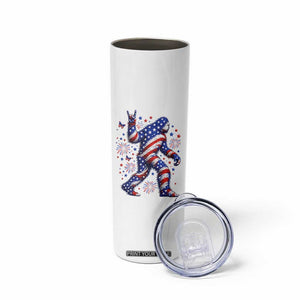 Funny Patriotic Bigfoot Skinny Tumbler 4th Of July Freedom