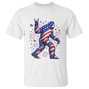 Funny Patriotic Bigfoot T Shirt 4th Of July Freedom TS12 White Print Your Wear
