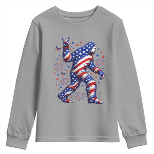 Funny Patriotic Bigfoot Youth Sweatshirt 4th Of July Freedom TS12 Sport Gray Print Your Wear