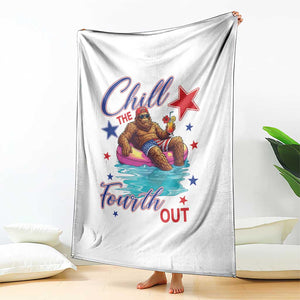 Funny Bigfoot 4th Of July Throw Blanket Chill The Fourth Out TS12 Print Your Wear