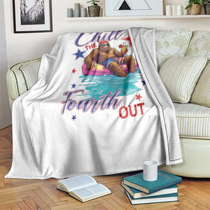 Funny Bigfoot 4th Of July Throw Blanket Chill The Fourth Out TS12 Print Your Wear