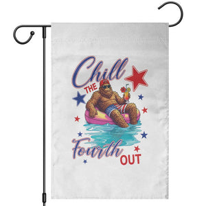 Funny Bigfoot 4th Of July Garden Flag Chill The Fourth Out TS12 White Print Your Wear