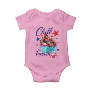 Funny Bigfoot 4th Of July Baby Onesie Chill The Fourth Out TS12 Light Pink Print Your Wear