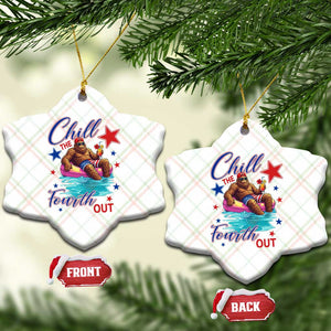 Funny Bigfoot 4th Of July Ceramic Ornament Chill The Fourth Out TS12 Print Your Wear
