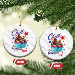 Funny Bigfoot 4th Of July Ceramic Ornament Chill The Fourth Out TS12 1pc White Marble Print Your Wear