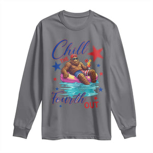 Funny Bigfoot 4th Of July Long Sleeve Shirt Chill The Fourth Out TS12 Charcoal Print Your Wear