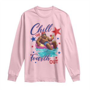 Funny Bigfoot 4th Of July Long Sleeve Shirt Chill The Fourth Out TS12 Light Pink Print Your Wear