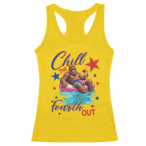 Funny Bigfoot 4th Of July Racerback Tank Top Chill The Fourth Out TS12 Daisy Print Your Wear