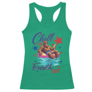 Funny Bigfoot 4th Of July Racerback Tank Top Chill The Fourth Out TS12 Irish Green Print Your Wear