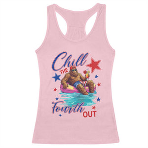 Funny Bigfoot 4th Of July Racerback Tank Top Chill The Fourth Out TS12 Light Pink Print Your Wear