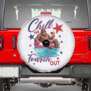 Funny Bigfoot 4th Of July Spare Tire Cover Chill The Fourth Out TS12 White Print Your Wear