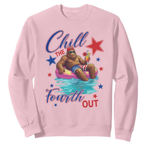 Funny Bigfoot 4th Of July Sweatshirt Chill The Fourth Out TS12 Light Pink Print Your Wear