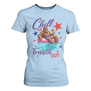 Funny Bigfoot 4th Of July T Shirt For Women Chill The Fourth Out TS12 Light Blue Print Your Wear