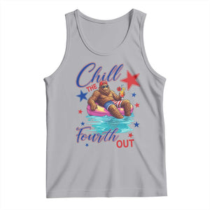 Funny Bigfoot 4th Of July Tank Top Chill The Fourth Out TS12 Athletic Heather Print Your Wear