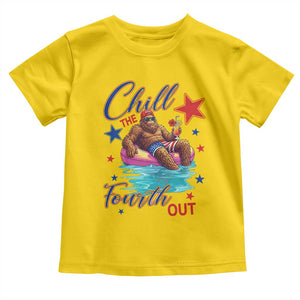Funny Bigfoot 4th Of July Toddler T Shirt Chill The Fourth Out