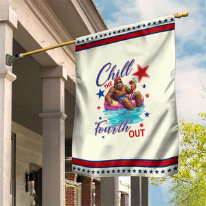 Funny Bigfoot 4th Of July Patriotic Garden Flag Chill The Fourth Out TS12 Modern Beige Red Print Your Wear