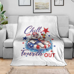 Funny Patriotic Persian Cat Throw Blanket Chill The Fourth Out TS12 Print Your Wear